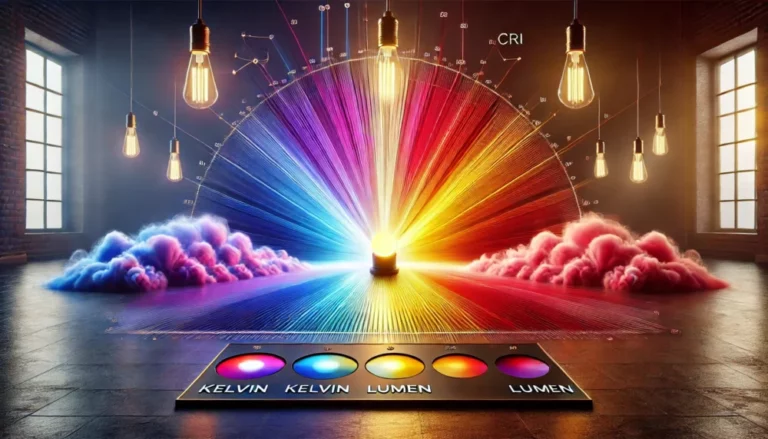 Renk sıcaklığı (Kelvin), lumen ve CRI kavramlarını gösteren ışık spektrumu – Aviex